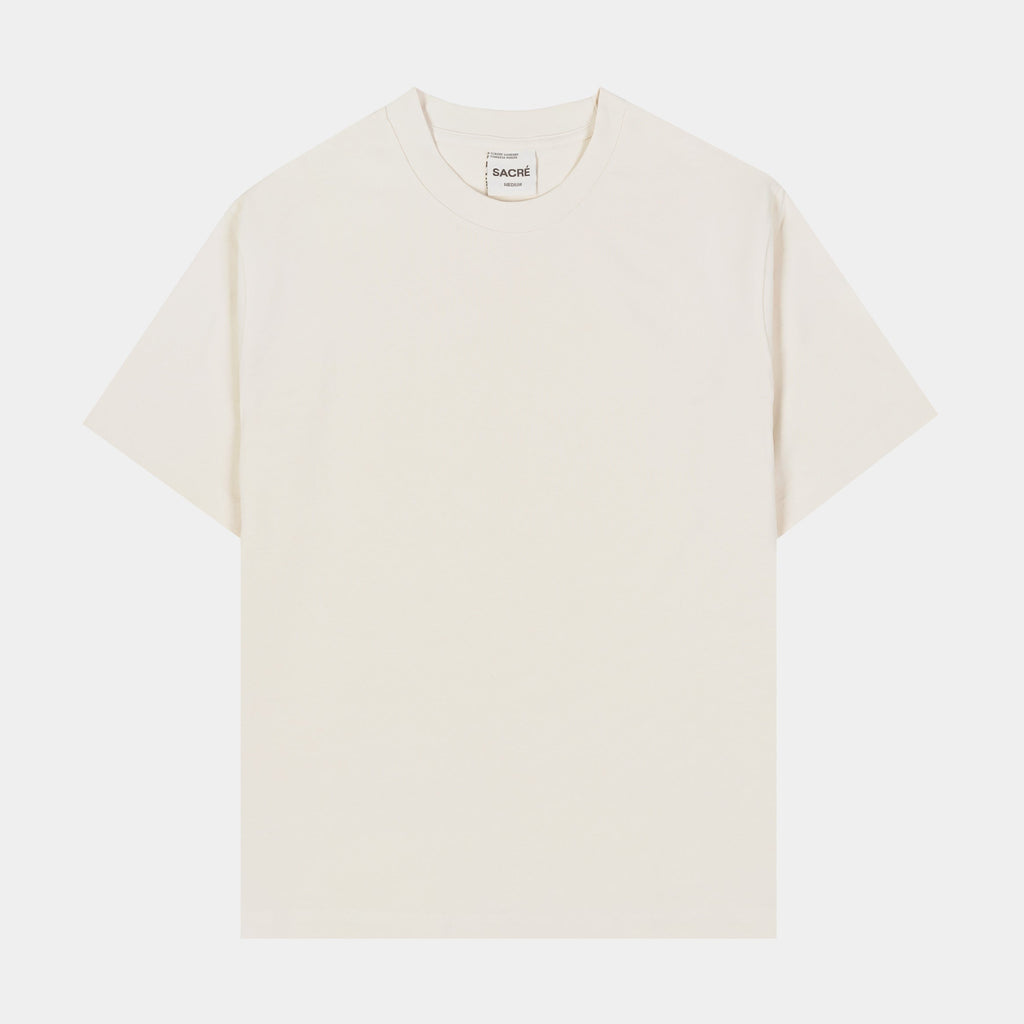 Exclusive Solid Tee Womens Short Sleeve Shirt (Oat) — XS — Front View