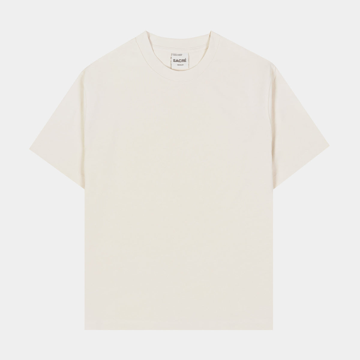 Exclusive Solid Tee Womens Short Sleeve Shirt (Oat) — XS — Front View