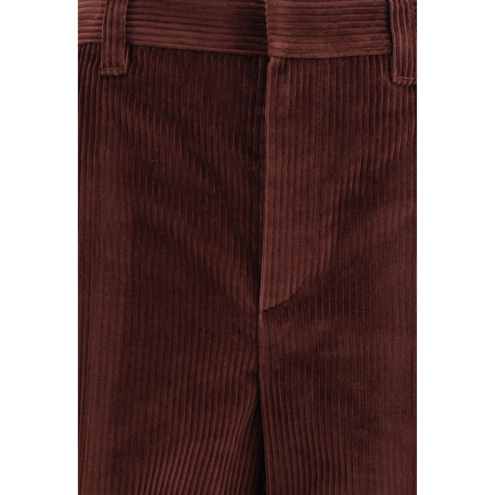 Brunello Cucinelli Bordeaux Cotton Casual Women's Pants