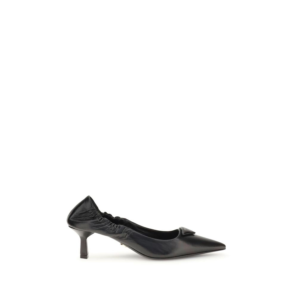 Prada Black Calf Leather Bos Taurus High Heel Women's Pumps