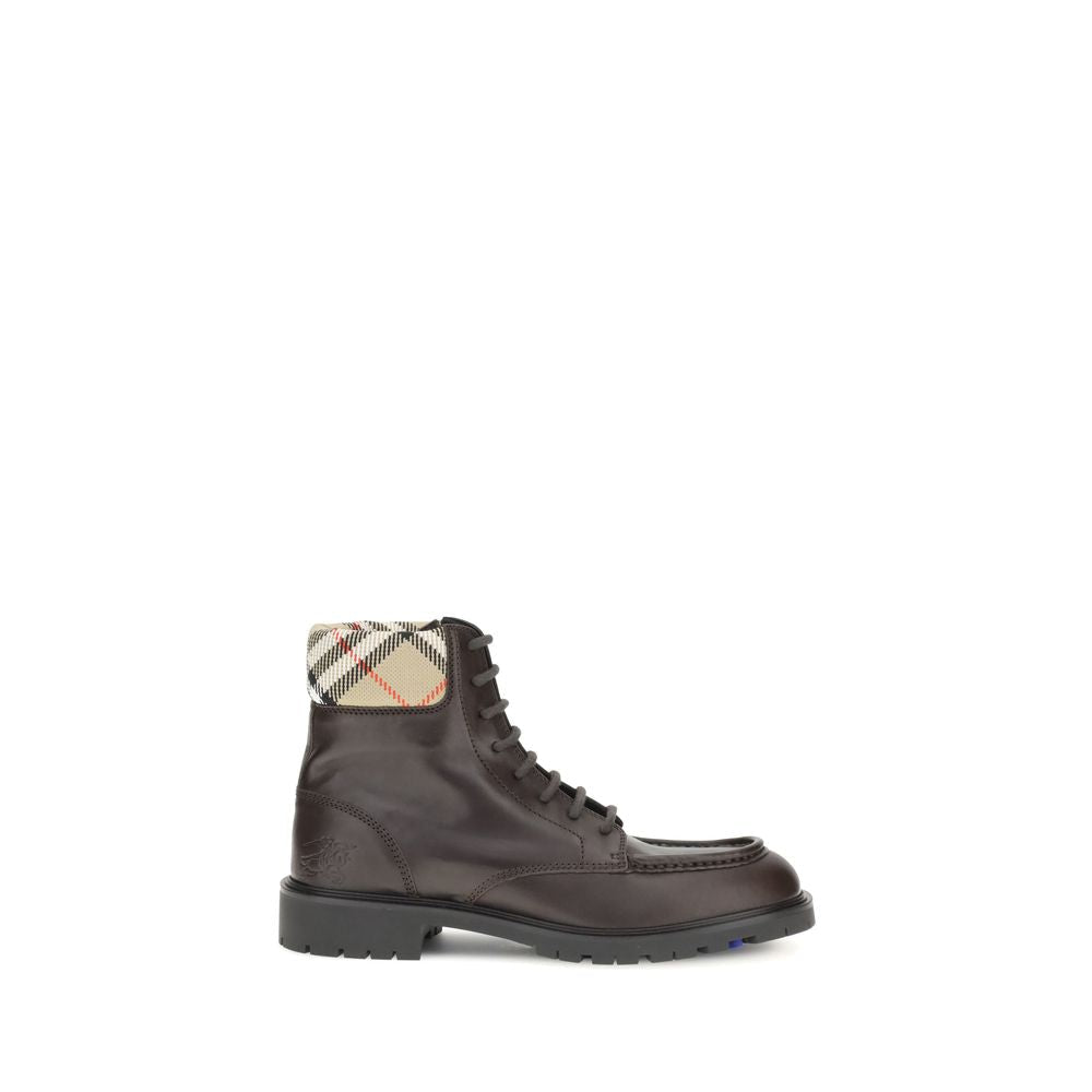 Burberry Brown Calf Leather Bos Taurus Lace-Up Men's Boots