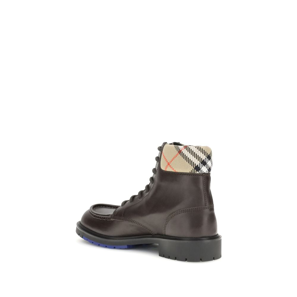Burberry Brown Calf Leather Bos Taurus Lace-Up Men's Boots