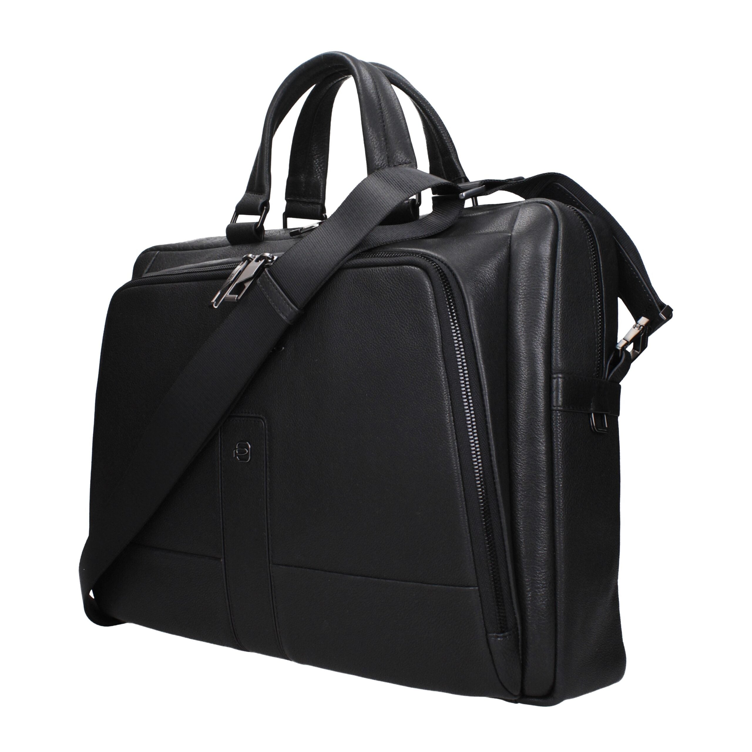 Piquadro Black Leather Business And Laptop Men's Bag