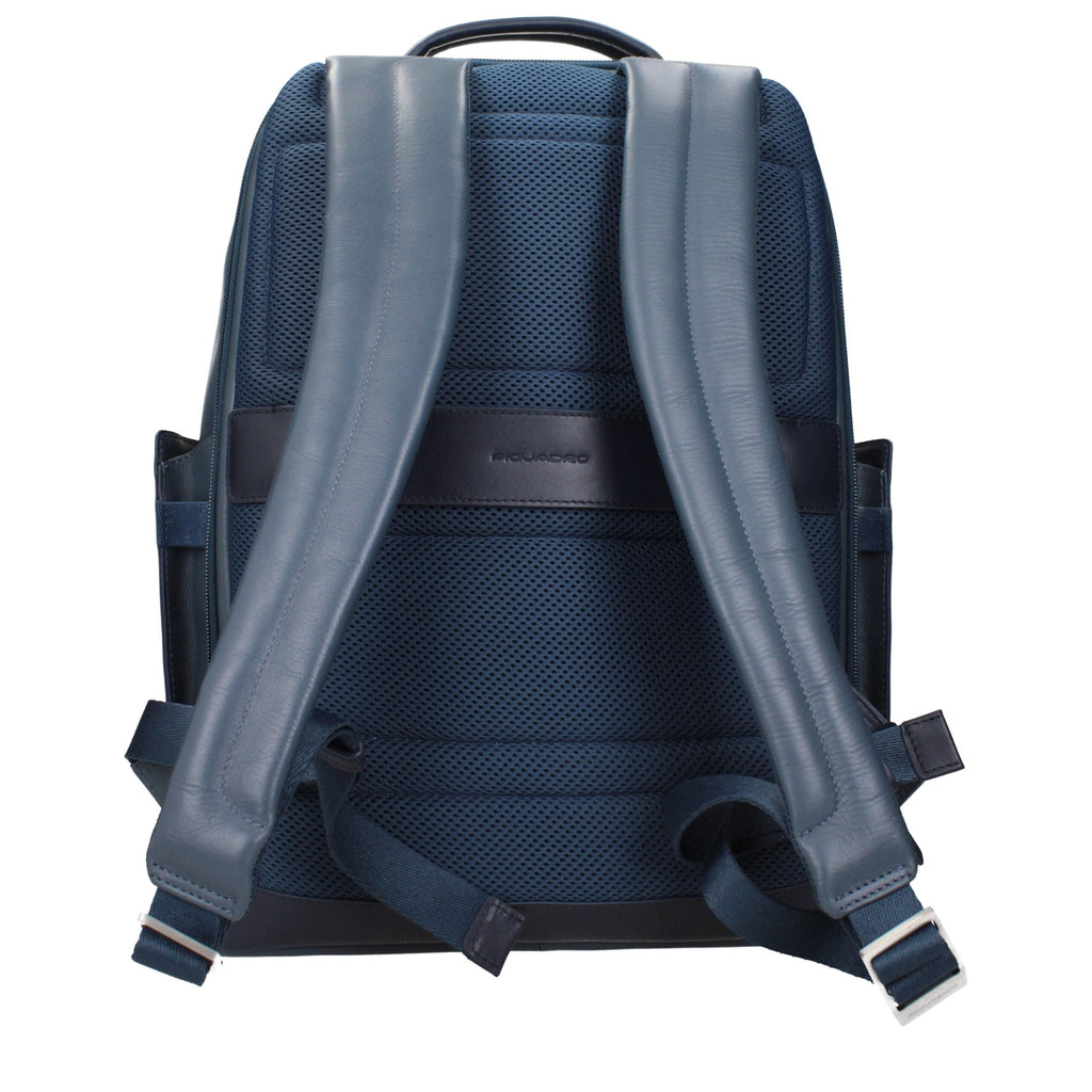 Piquadro Blue Leather Men's Backpack