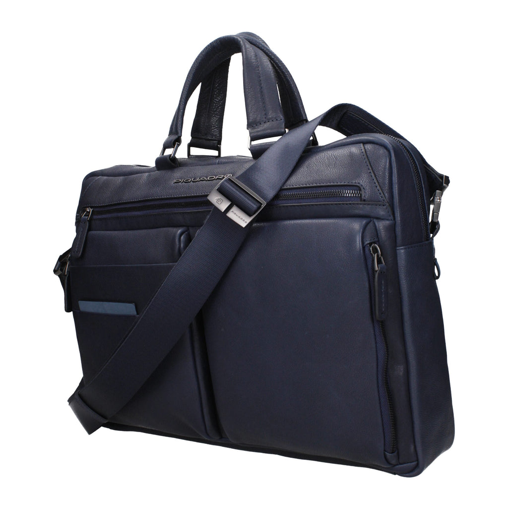Piquadro Blue Leather Business And Laptop Men's Bag