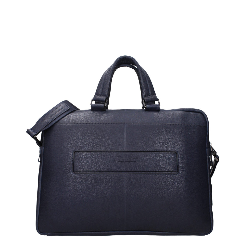 Piquadro Blue Leather Business And Laptop Men's Bag