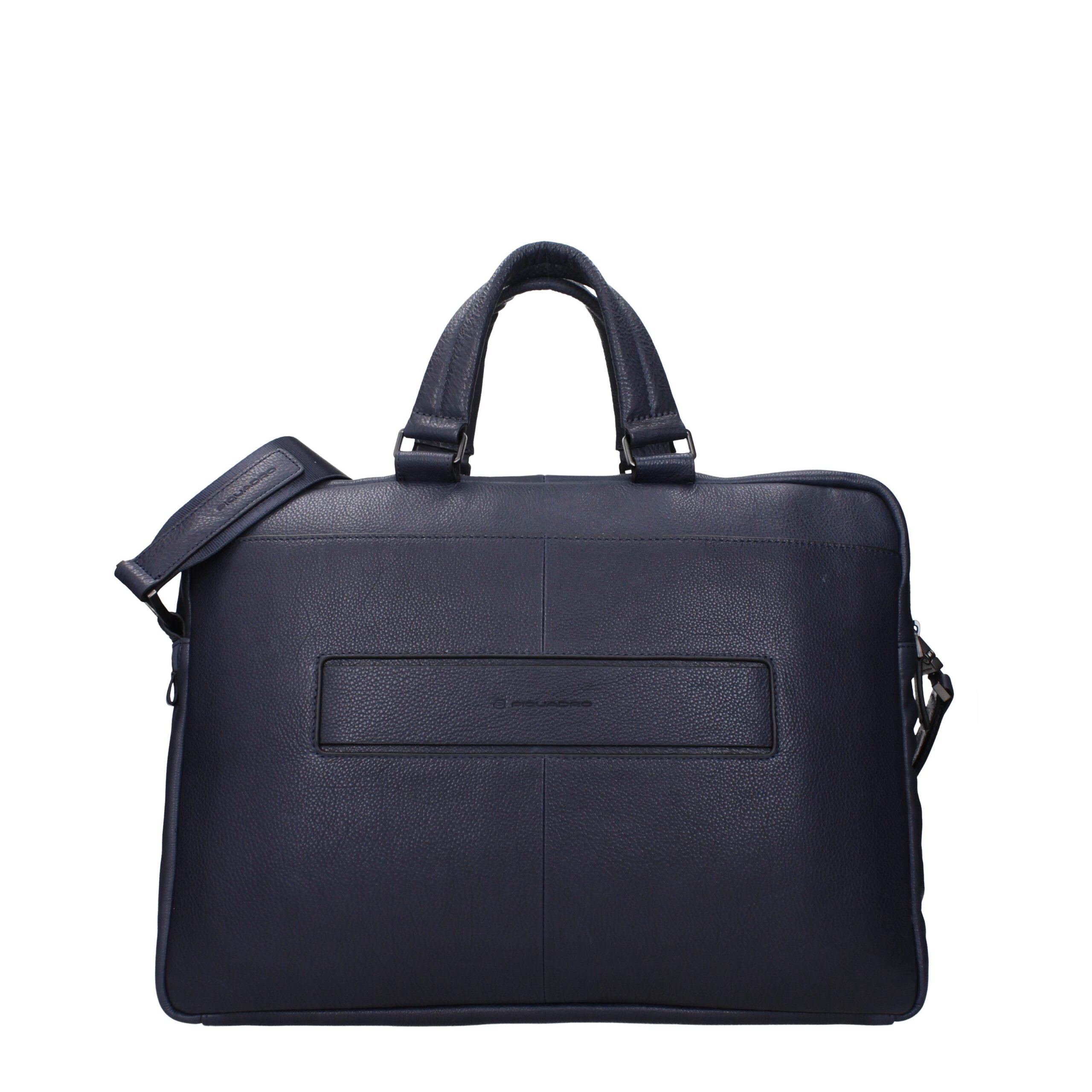 Piquadro Blue Leather Business And Laptop Men's Bag