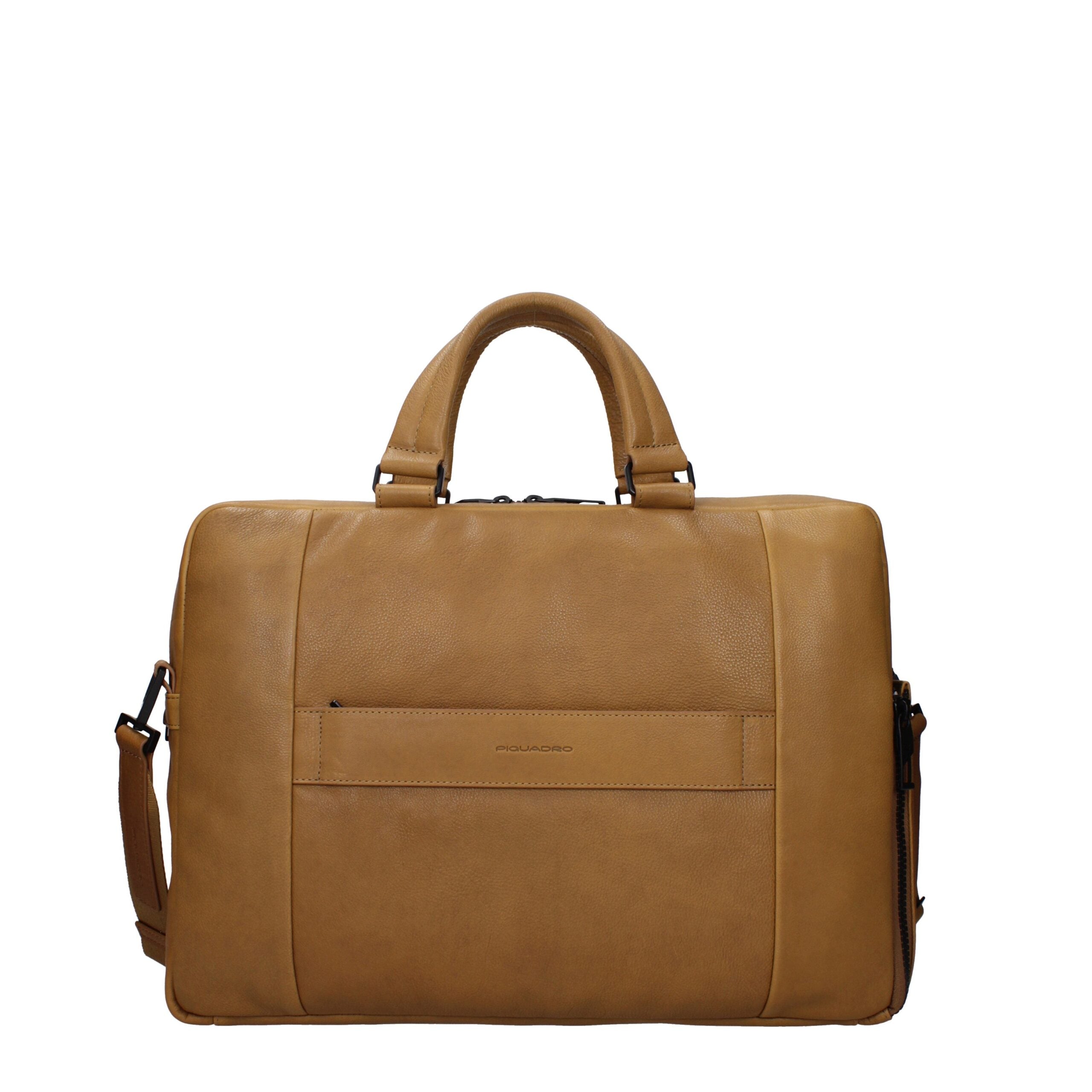 Piquadro Beige Leather Business And Laptop Men's Bag