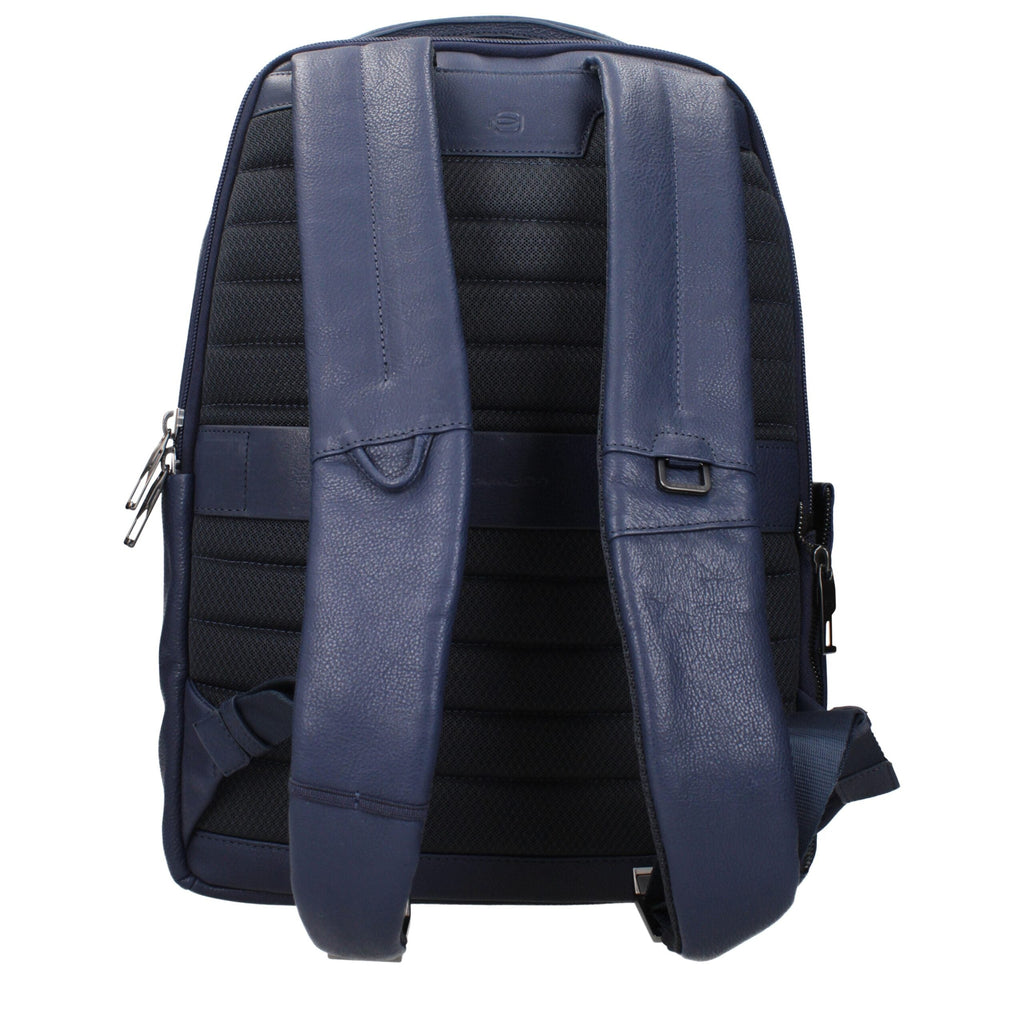 Piquadro Blue Leather Men's Backpack