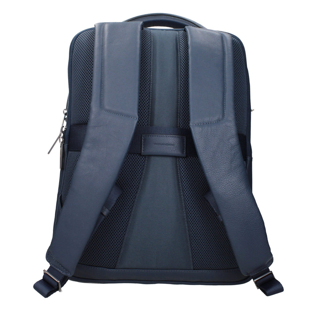 Piquadro Blue Leather Men's Backpack