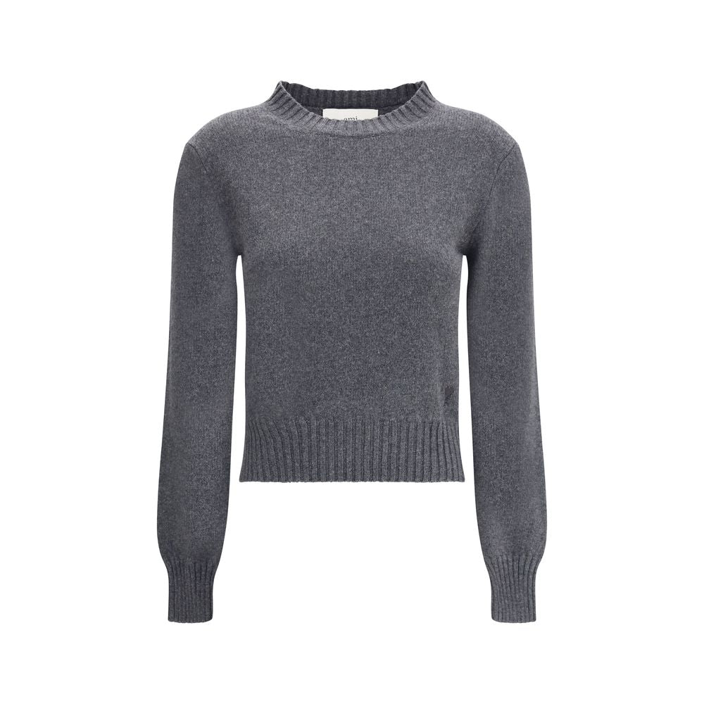 Ami Paris Gray Cashmere Cashmere Women's Sweater