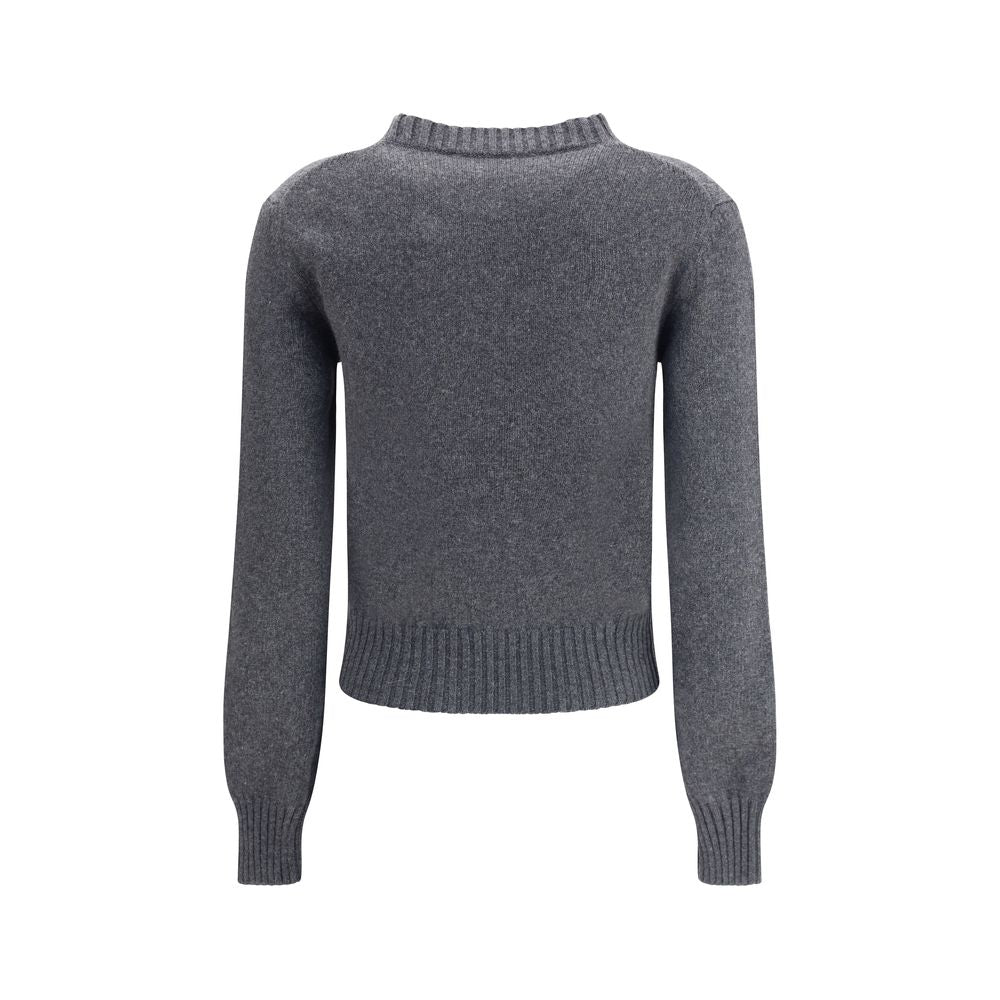 Ami Paris Gray Cashmere Cashmere Women's Sweater