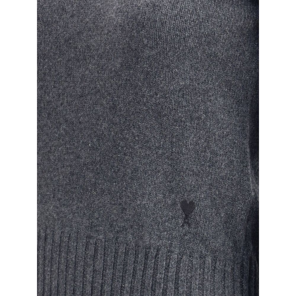 Ami Paris Gray Cashmere Cashmere Women's Sweater