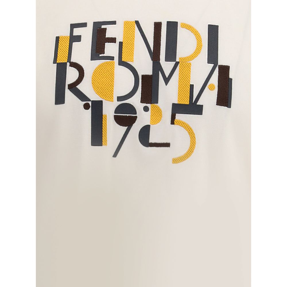 Fendi White Cotton Men's T-Shirt