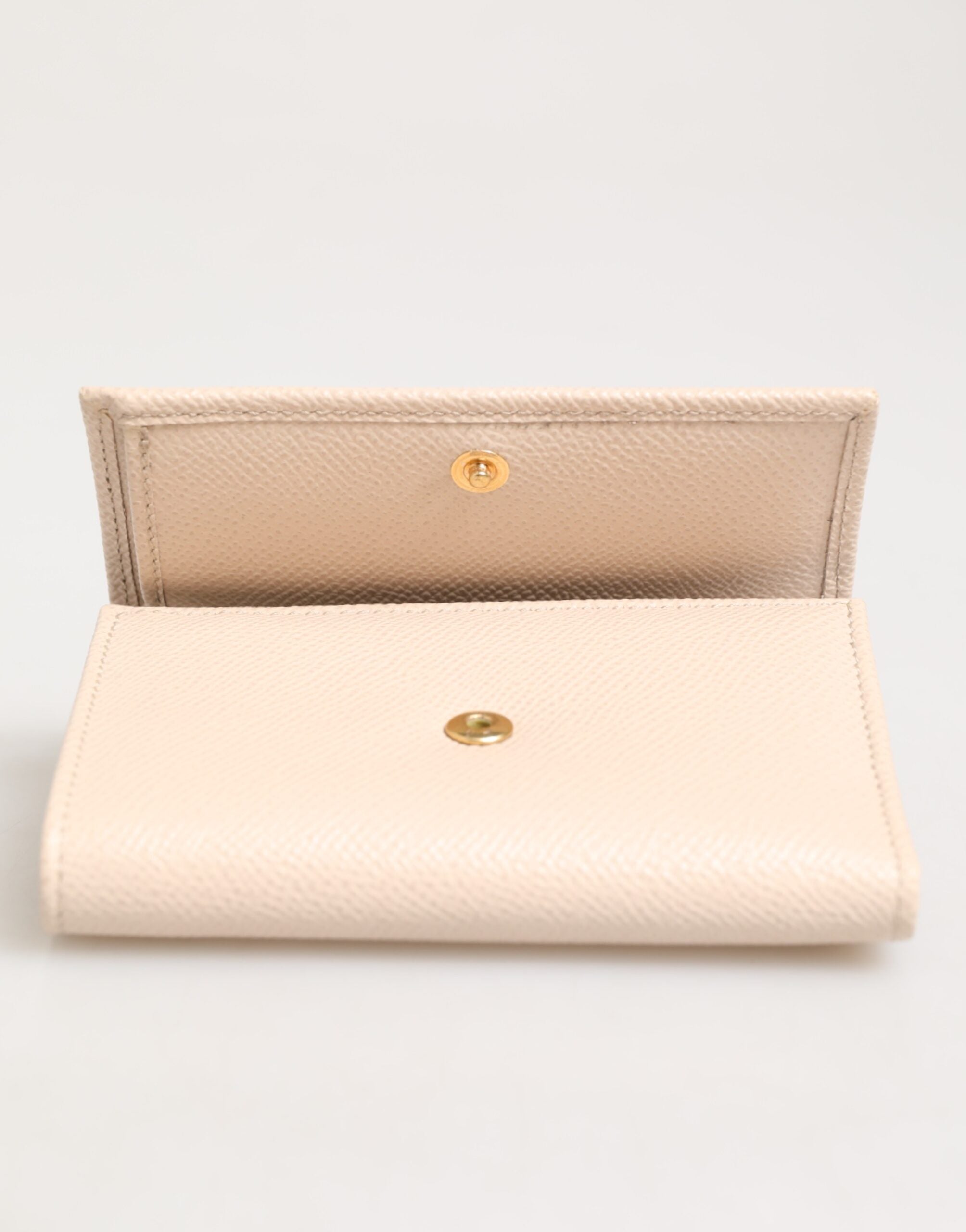 Dolce & Gabbana Light Pink Calf Leather DG Logo French Flap Women's Wallet