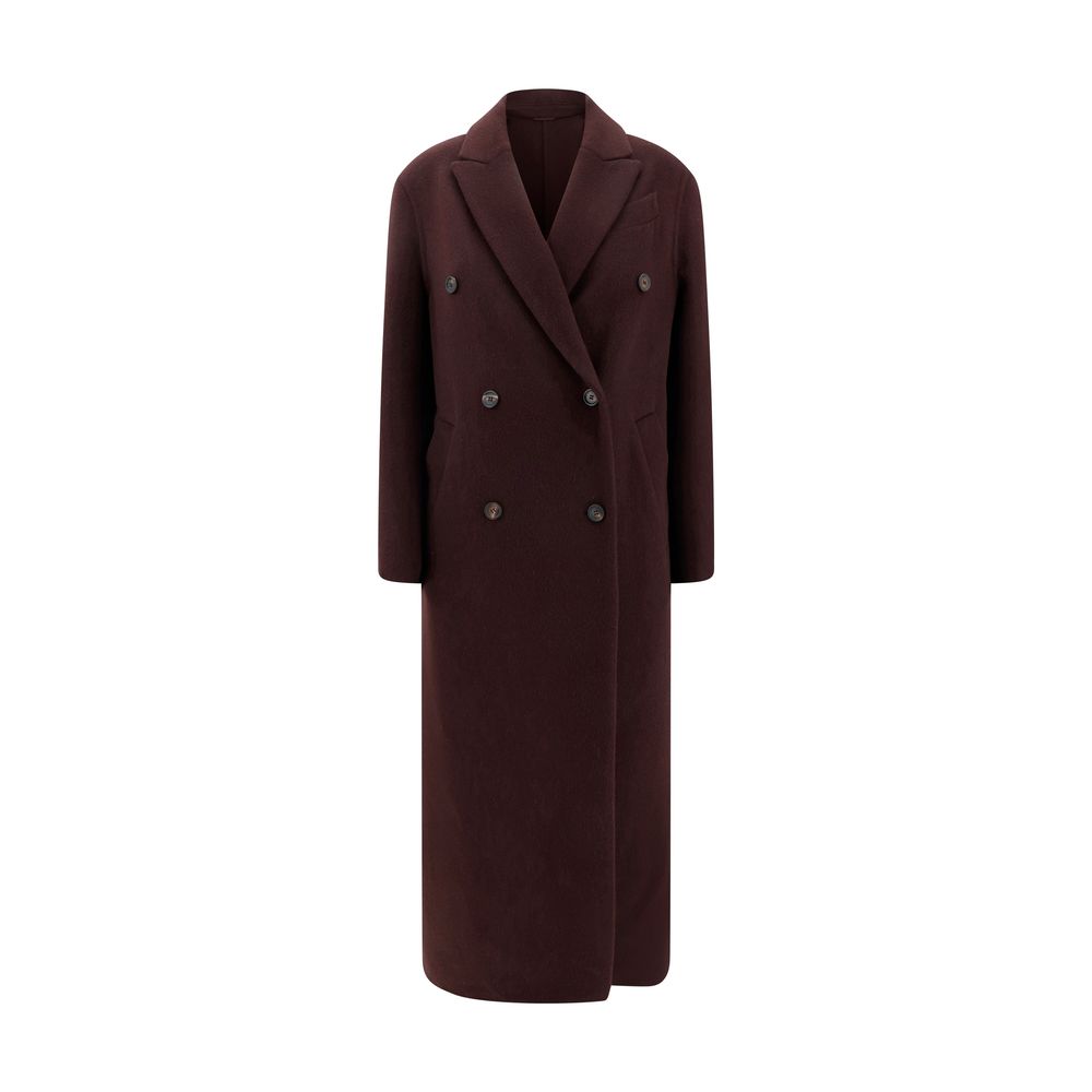 Brunello Cucinelli Bordeaux Cashmere Women's Coat