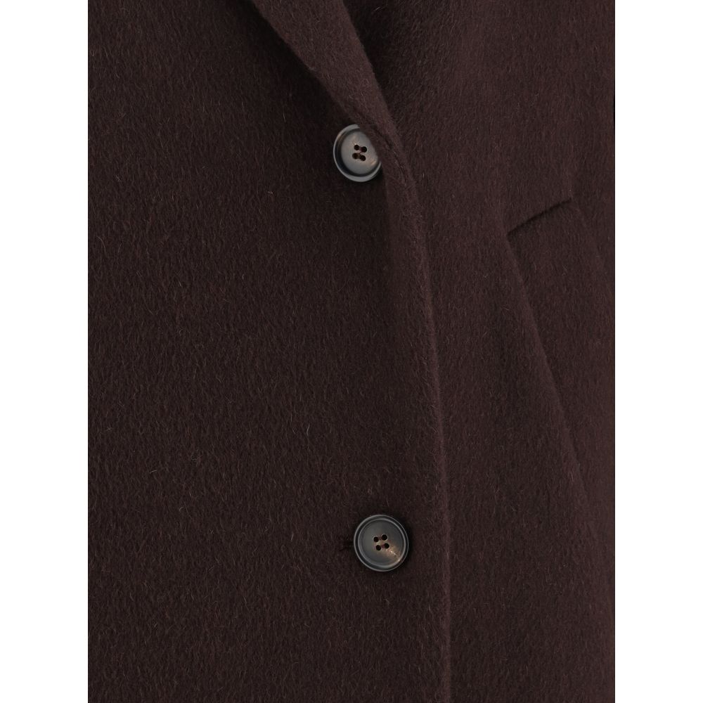 Brunello Cucinelli Bordeaux Cashmere Women's Coat