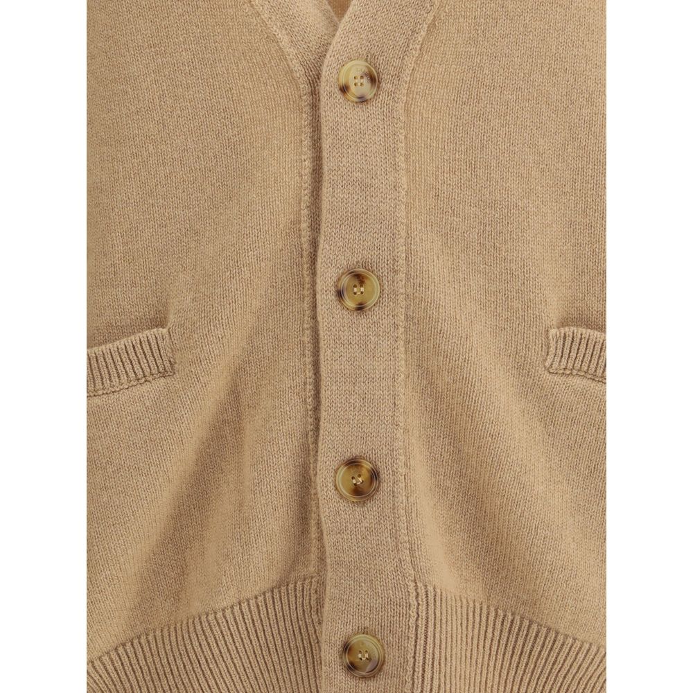 Laneus Beige Merino Wool Men's Cardigan