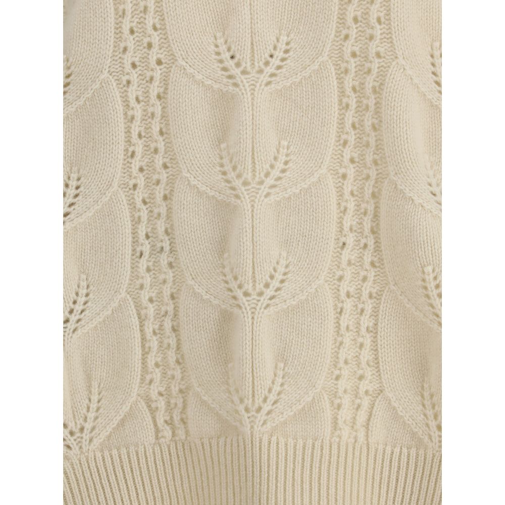 Ermanno Scervino Cream Cashmere Women's Sweatshirt
