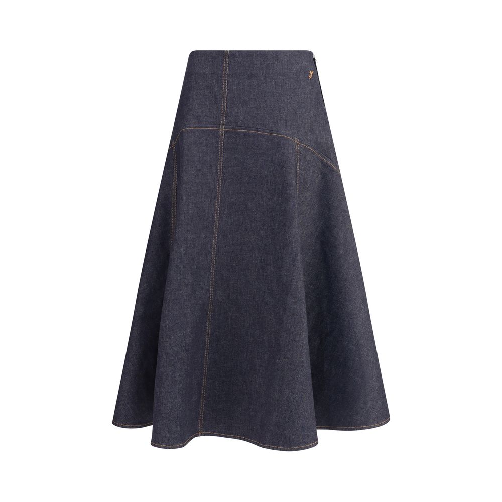 Jacquemus Blue Cotton Midi Women's Skirt