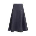 Jacquemus Blue Cotton Midi Women's Skirt