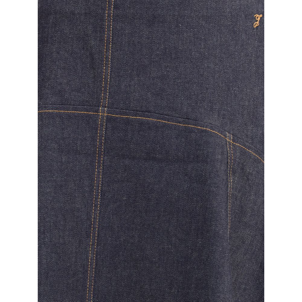 Jacquemus Blue Cotton Midi Women's Skirt