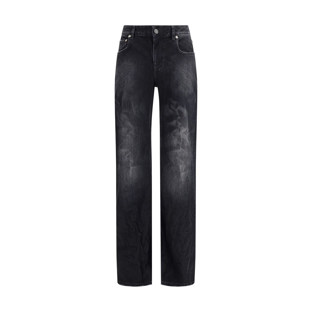 Balenciaga Black Cotton Relaxed Fit Women's Jeans