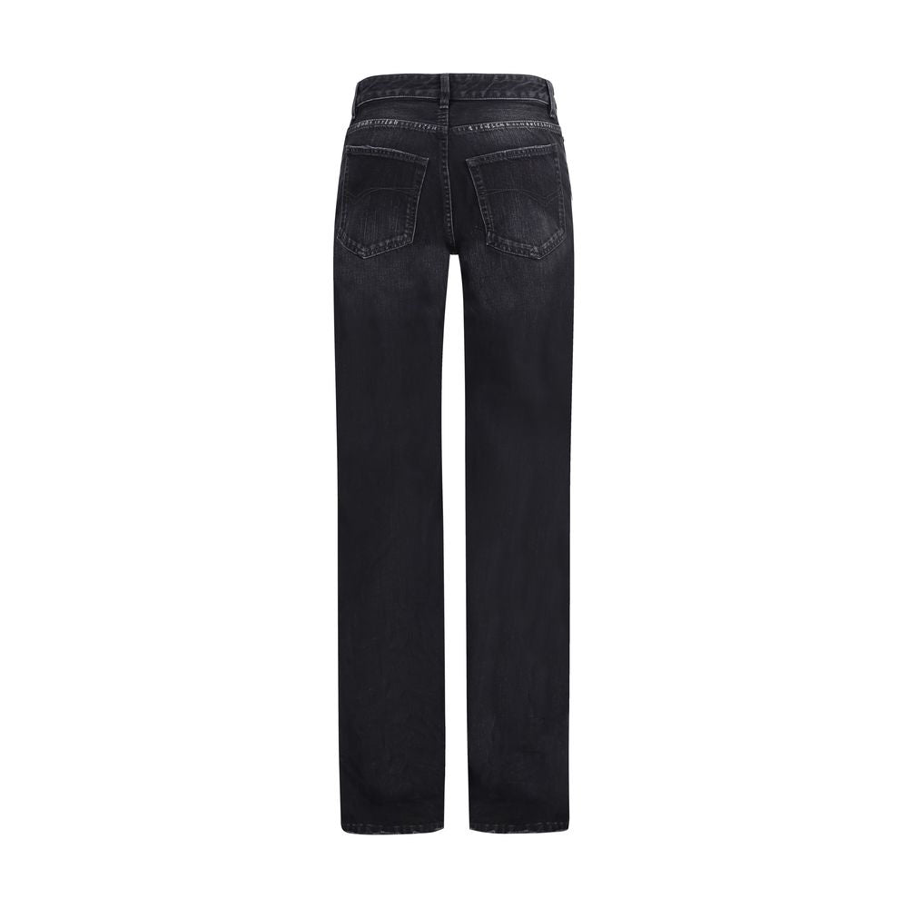Balenciaga Black Cotton Relaxed Fit Women's Jeans