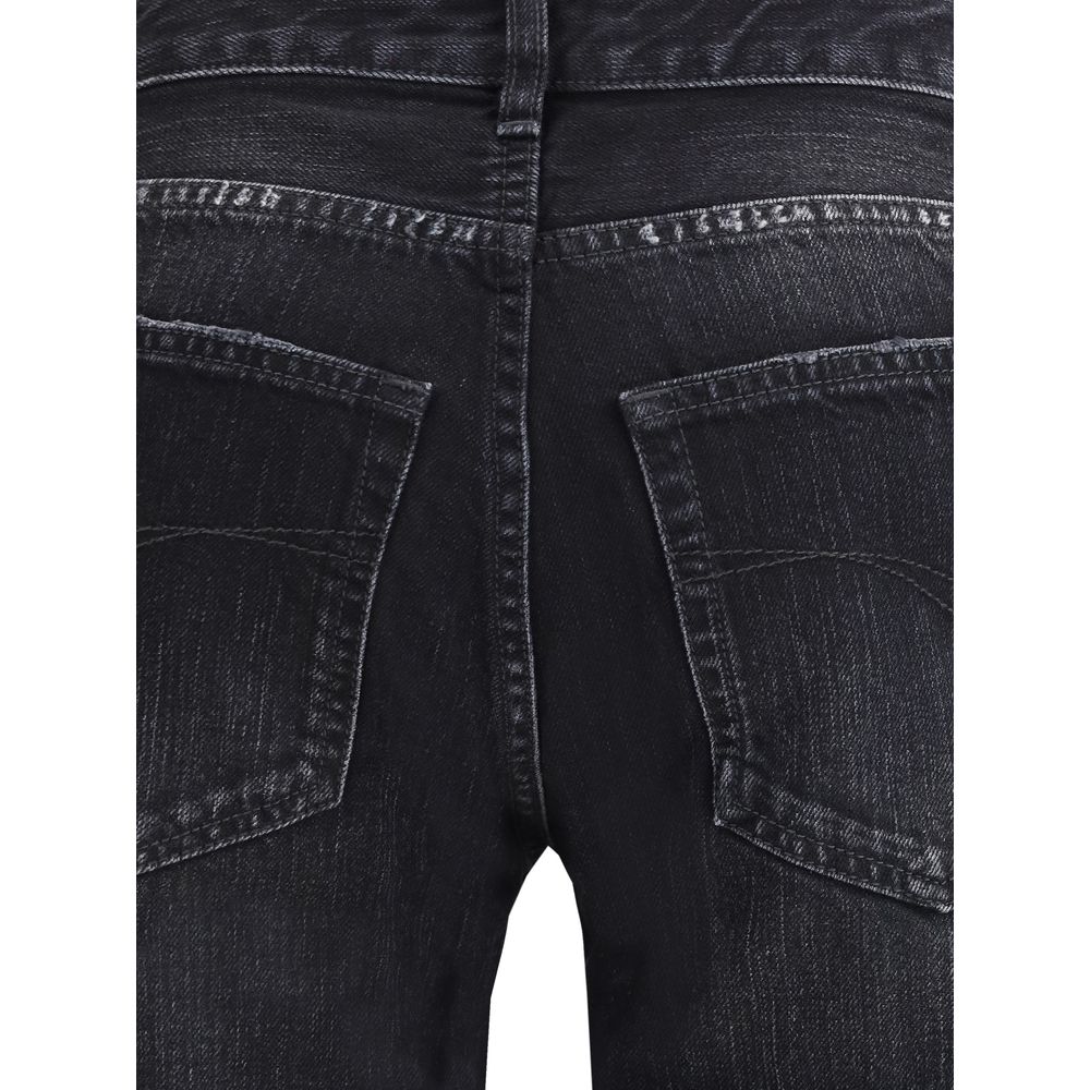 Balenciaga Black Cotton Relaxed Fit Women's Jeans