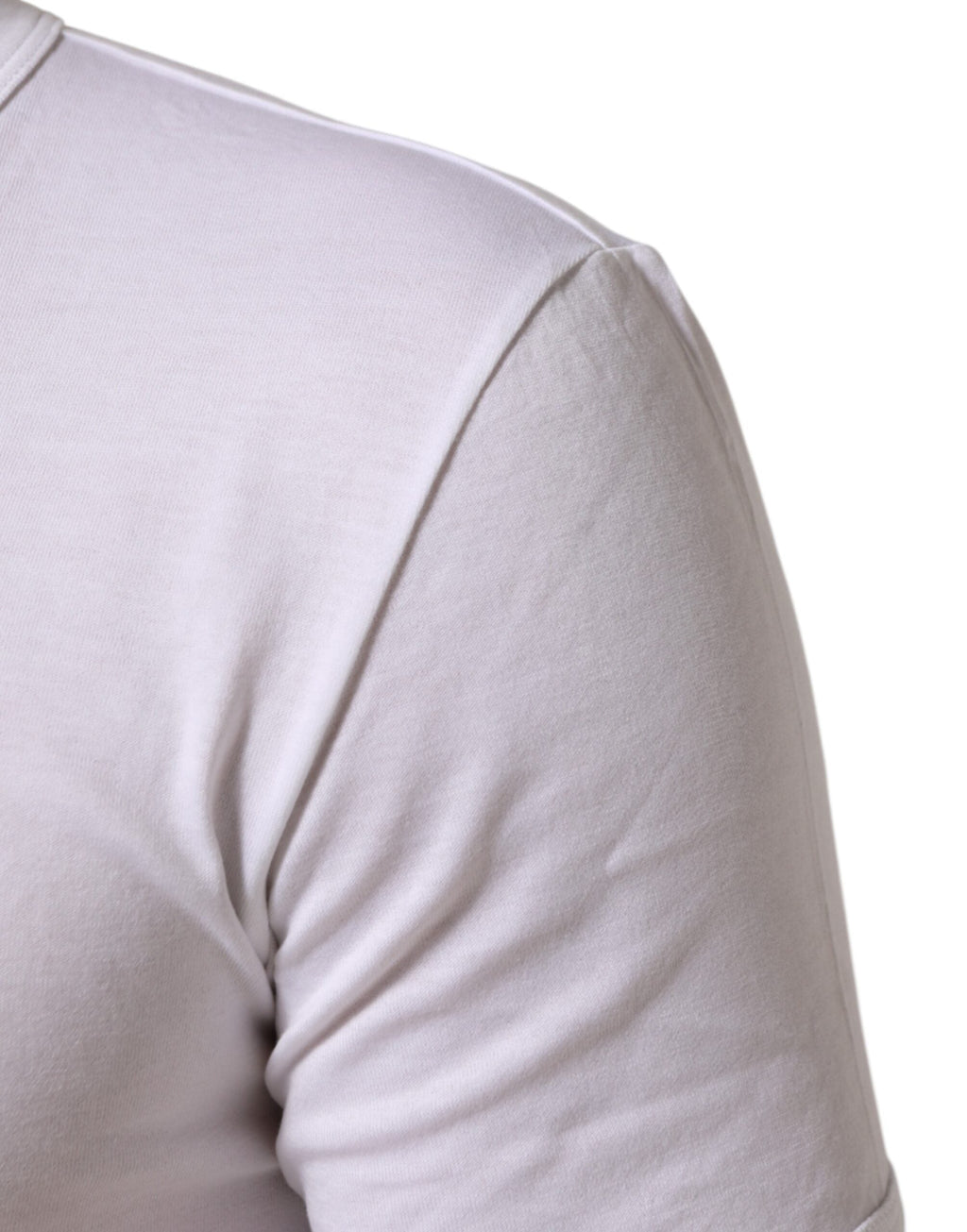 Dolce & Gabbana White Cotton V-Neck Short Sleeves Men's T-shirt