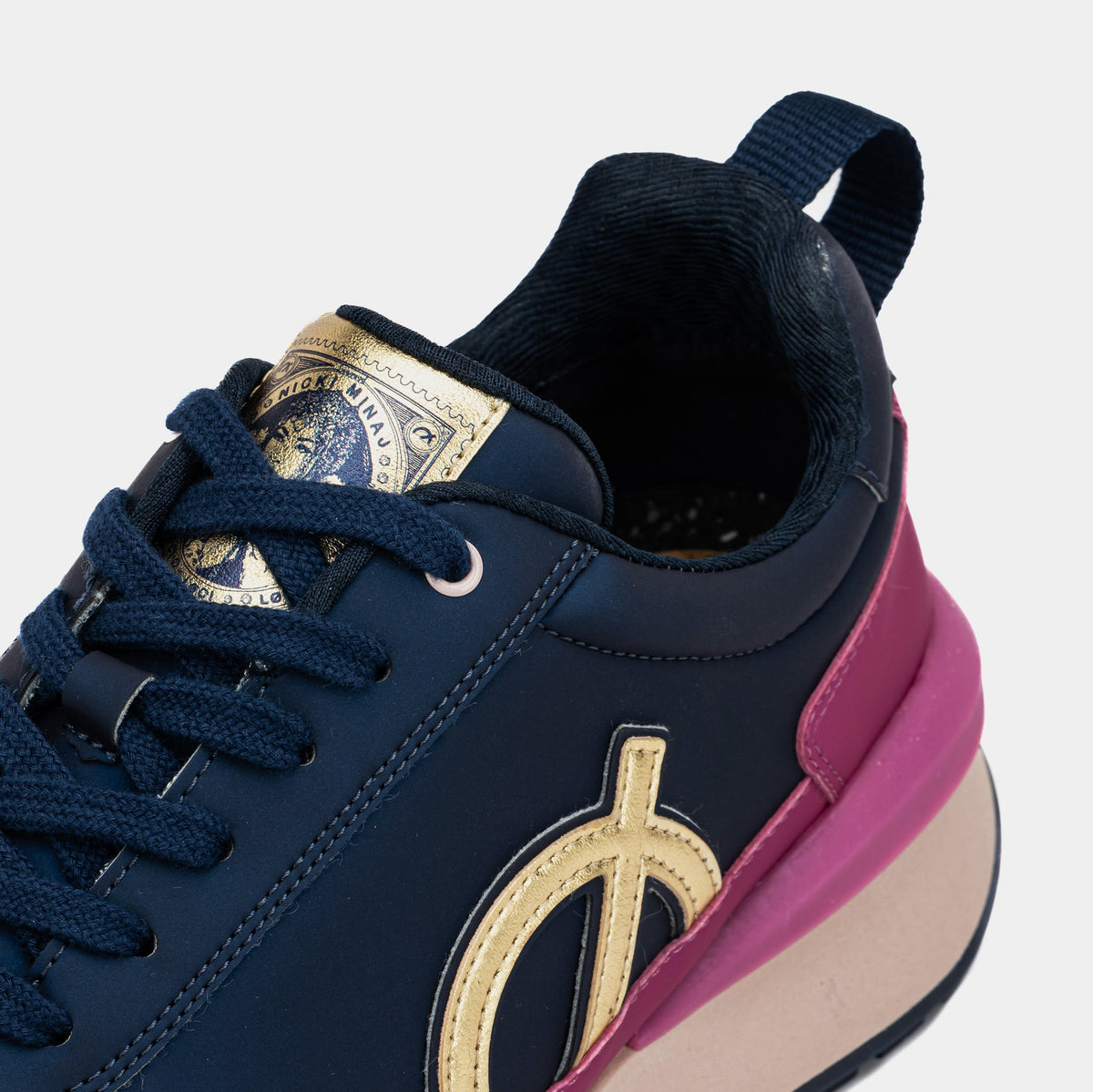 Exclusive Nicki Minaj x Fusion Press Play Womens Lifestyle Shoes (Metallic Navy/Gold) — 36 — Side View