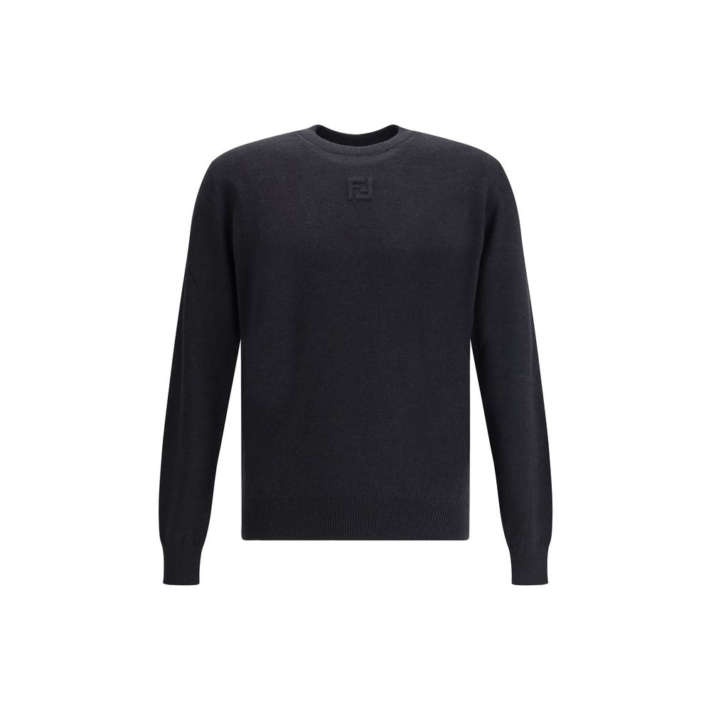 Fendi Black Fleece Wool Men's Sweatshirt