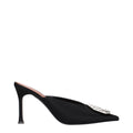 Amina Muaddi Black Satin High Heel Women's Pumps