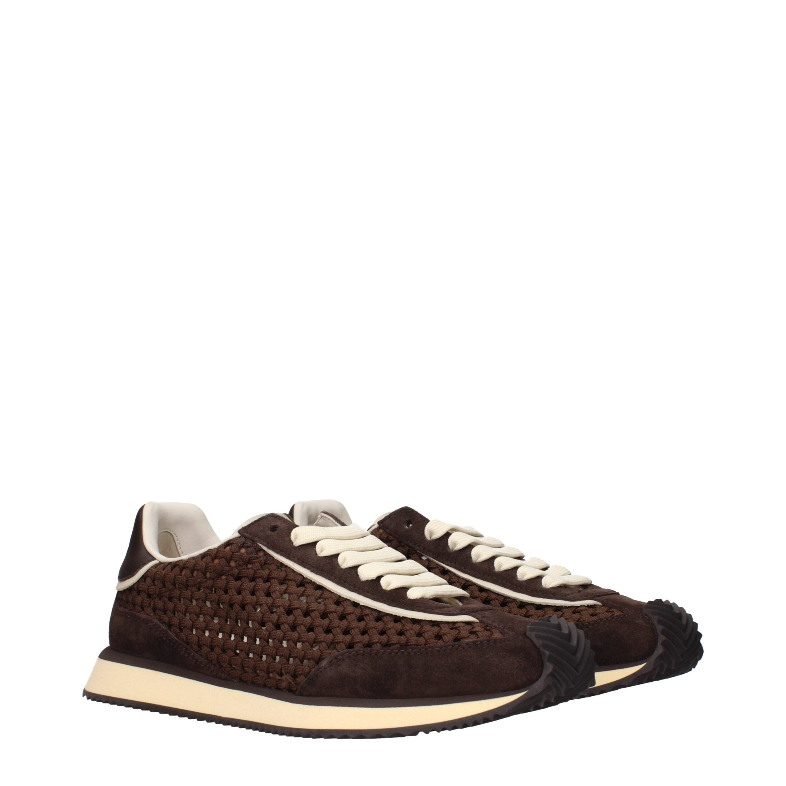 Dolce & Gabbana Brown Fabric Low Top Men's Sneakers