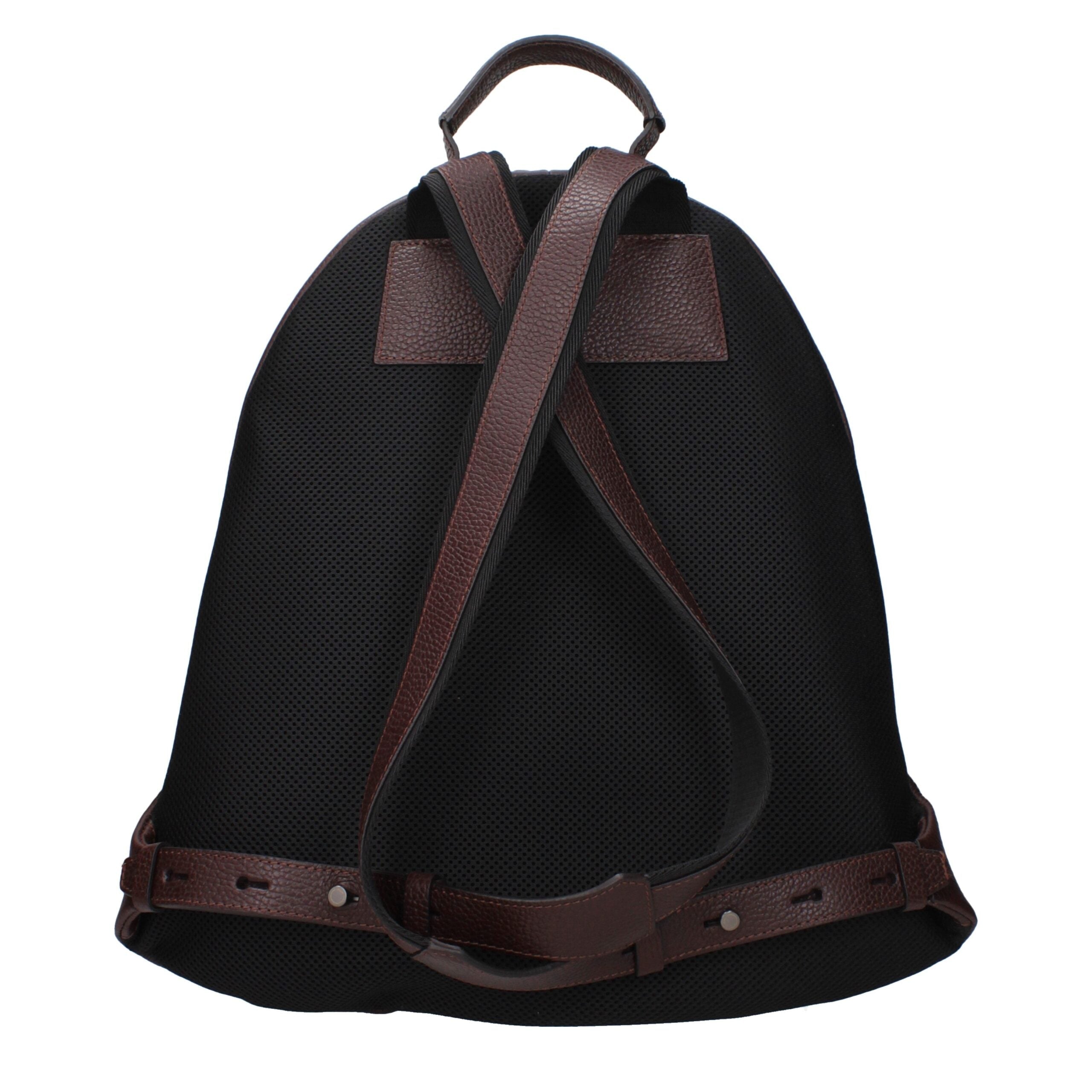 Pineider Brown Leather Men's Backpack