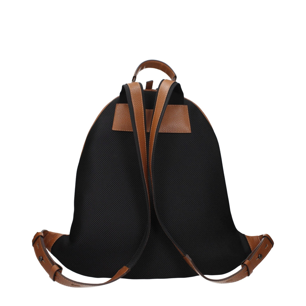 Pineider Brown Leather Men's Backpack