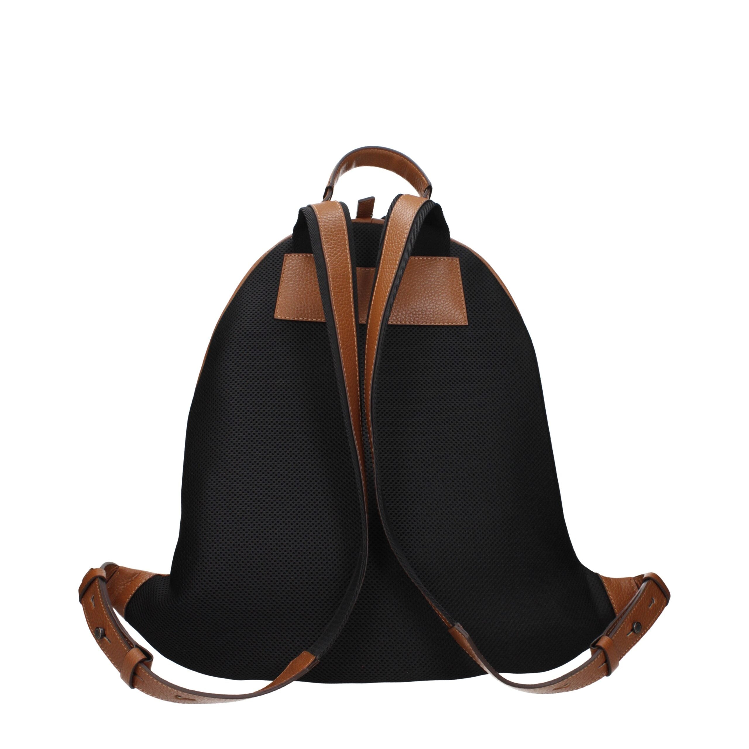 Pineider Brown Leather Men's Backpack