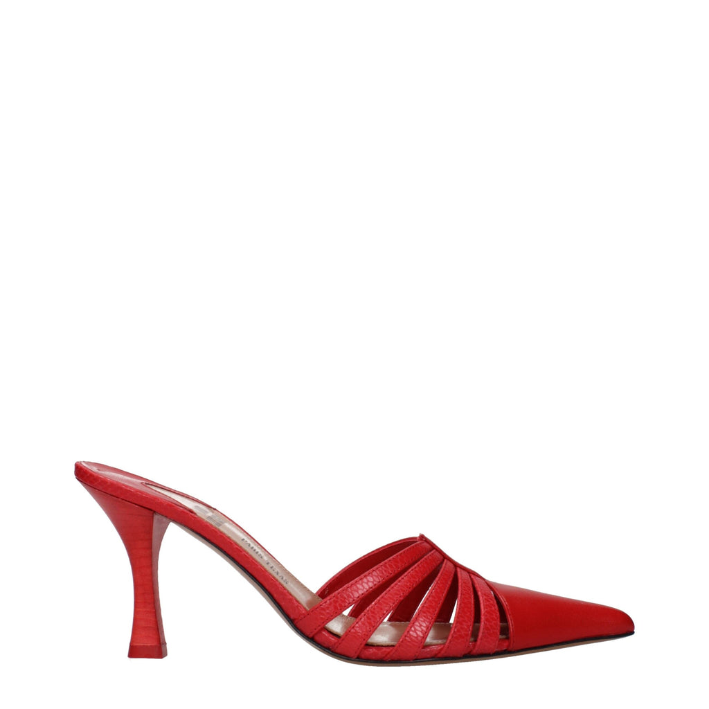 Paris Texas Red Leather Stiletto Heel Women's Sandals