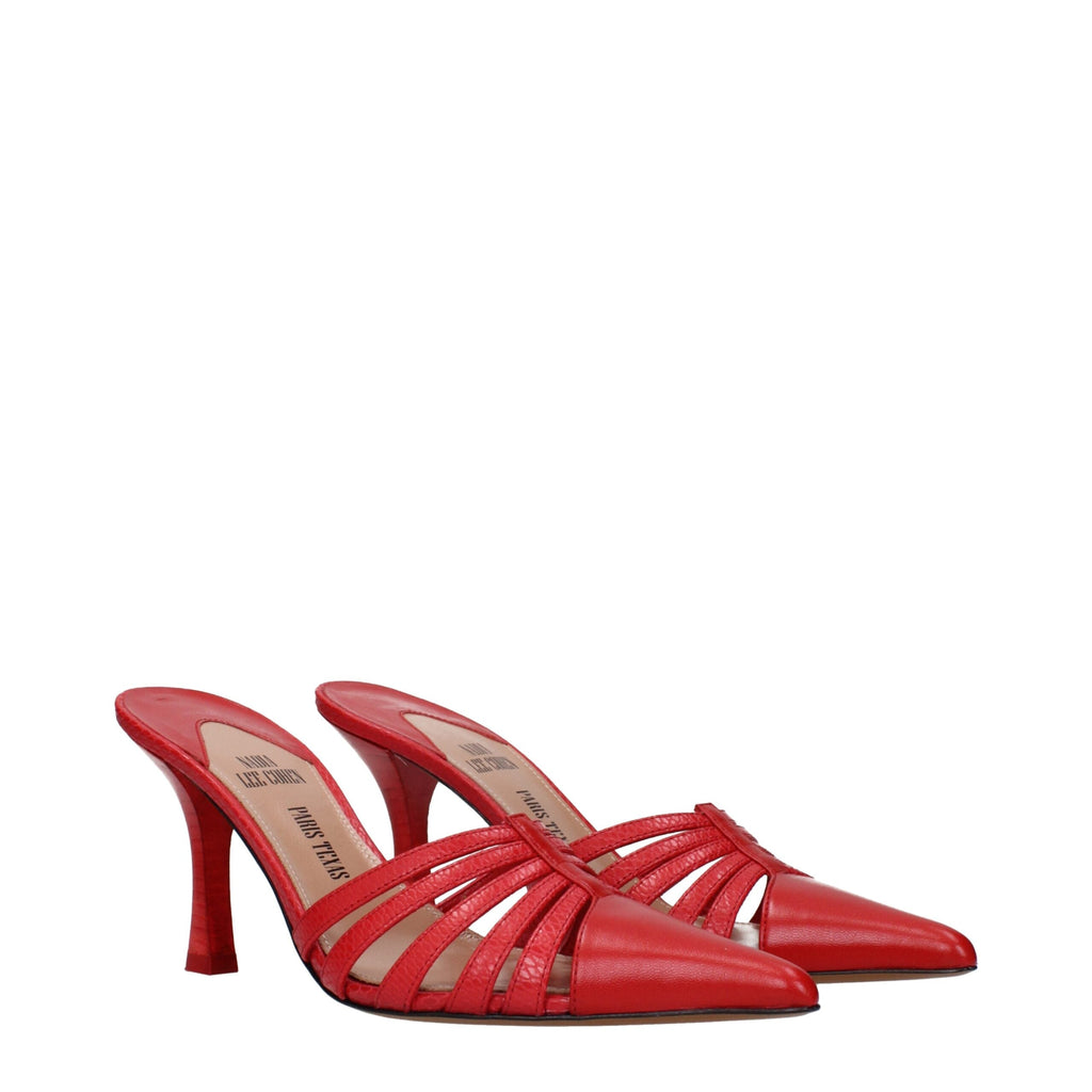Paris Texas Red Leather Stiletto Heel Women's Sandals