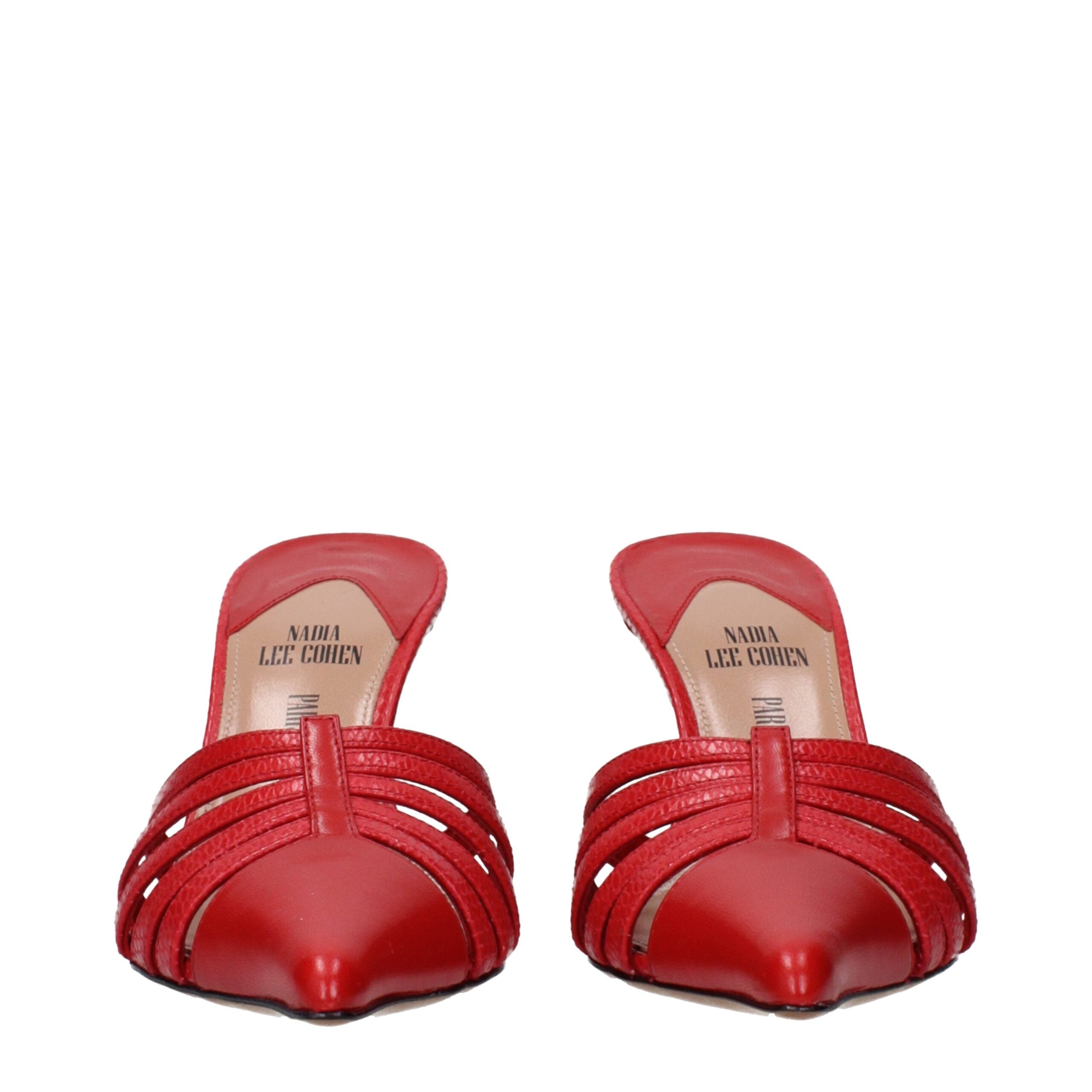 Paris Texas Red Leather Stiletto Heel Women's Sandals