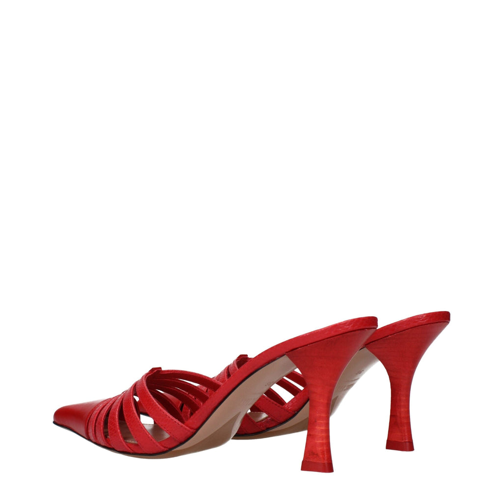 Paris Texas Red Leather Stiletto Heel Women's Sandals