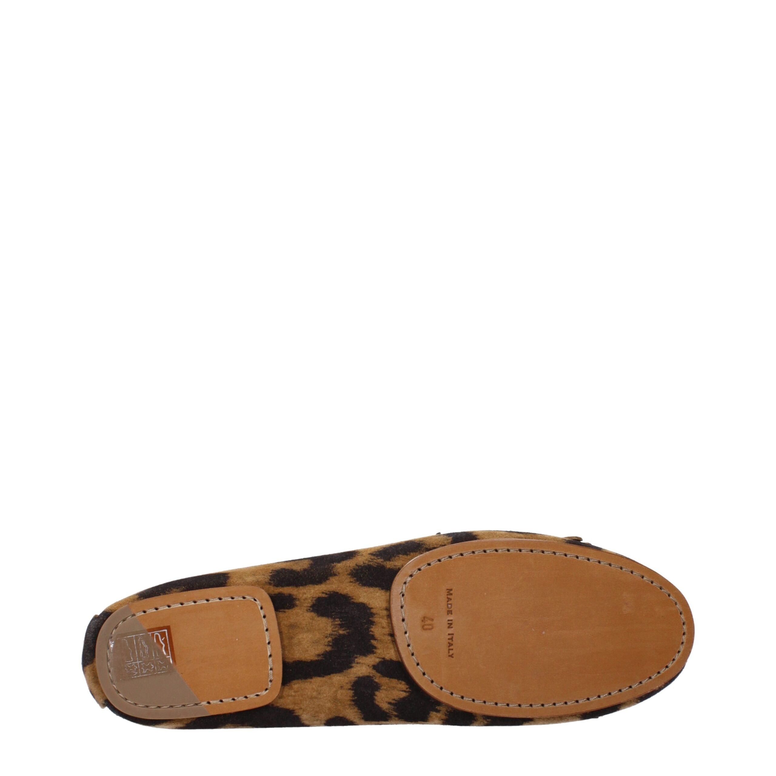 Paris Texas Brown Leather Slip-On Women's Loafers