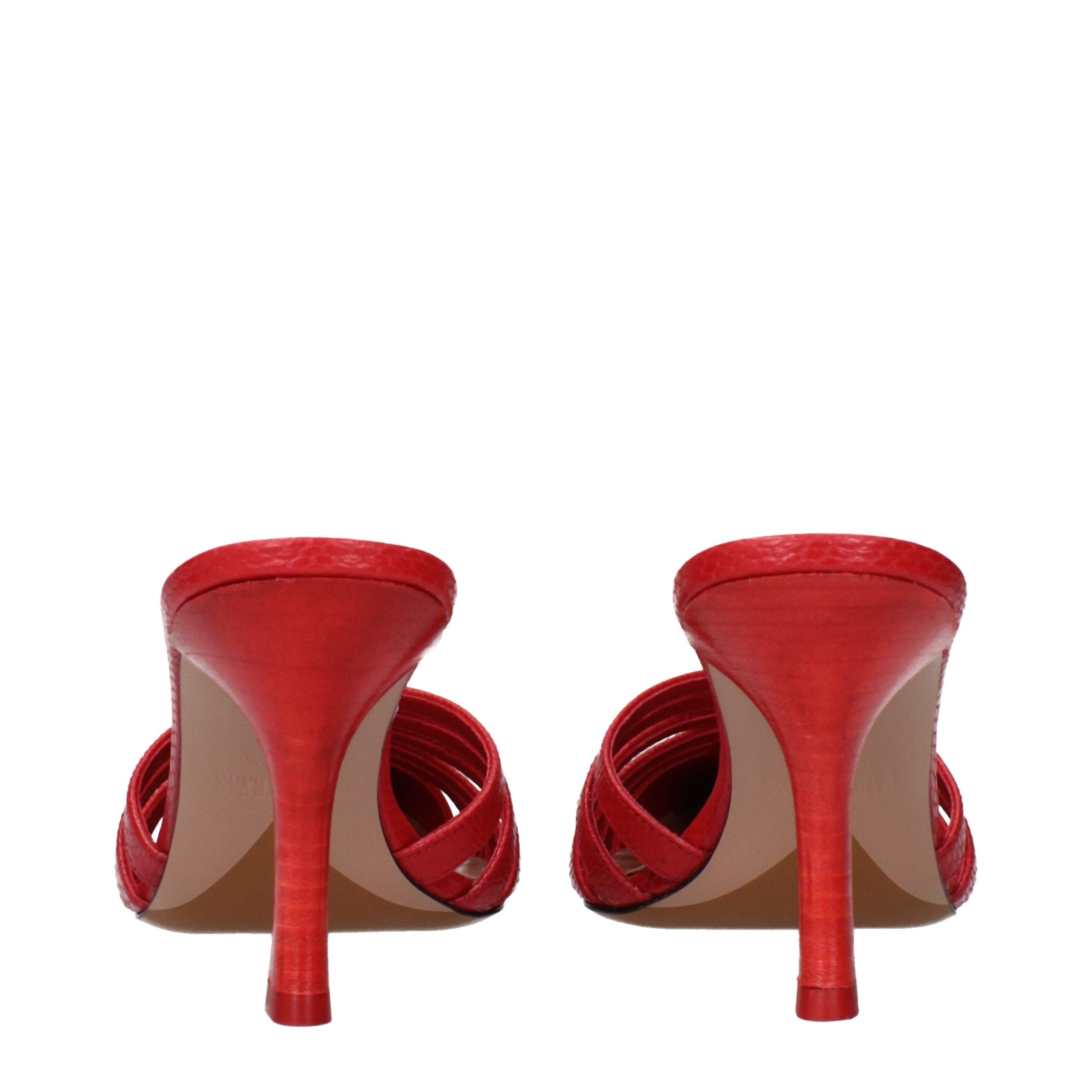 Paris Texas Red Leather Stiletto Heel Women's Sandals