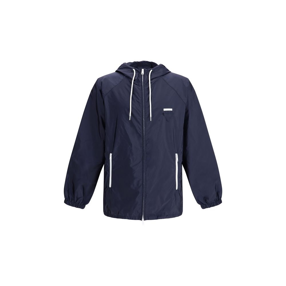 Prada Blue Recycled Polyamide Shell Men's Jacket