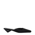 Prada Black Satin Flat Women's Sandals