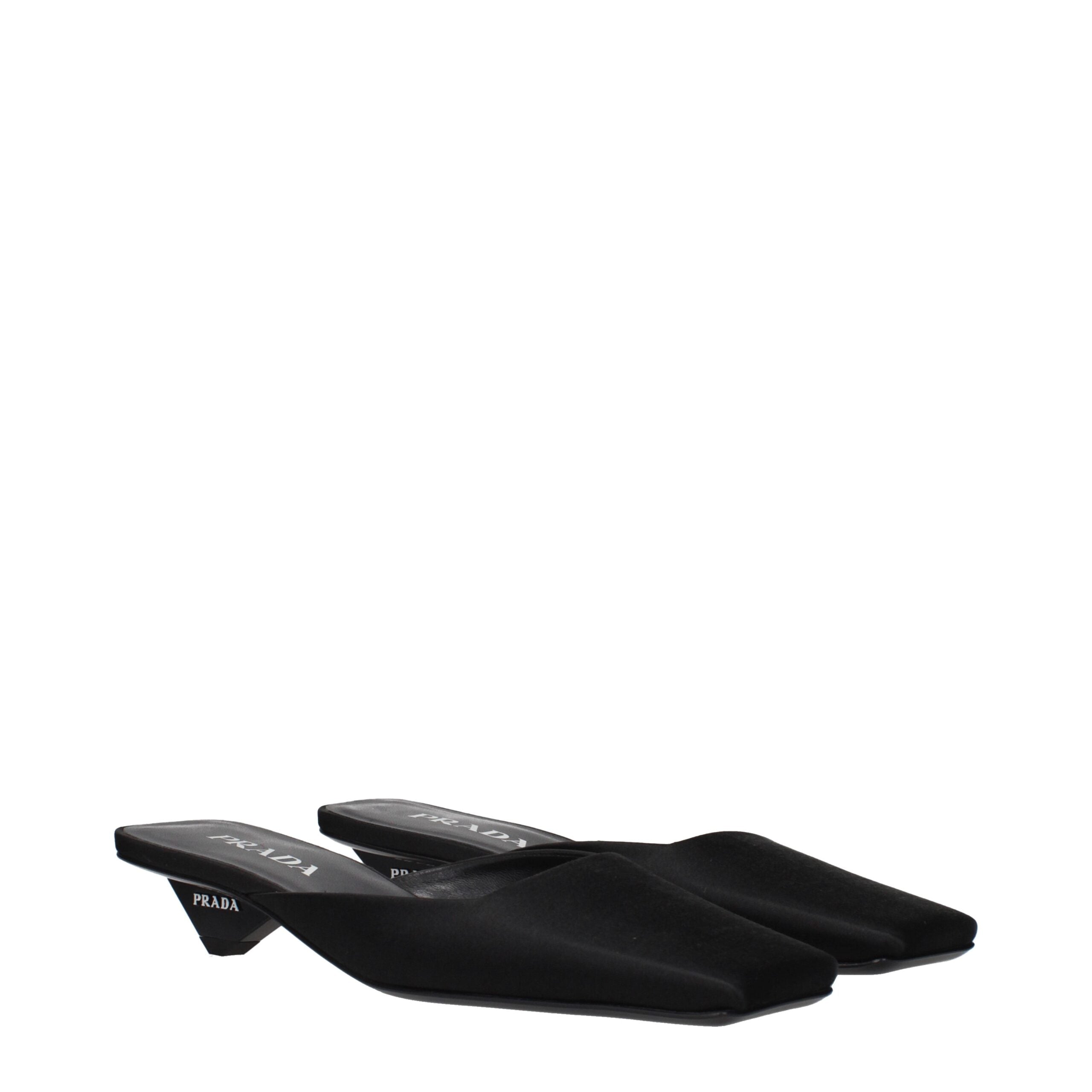 Prada Black Satin Flat Women's Sandals