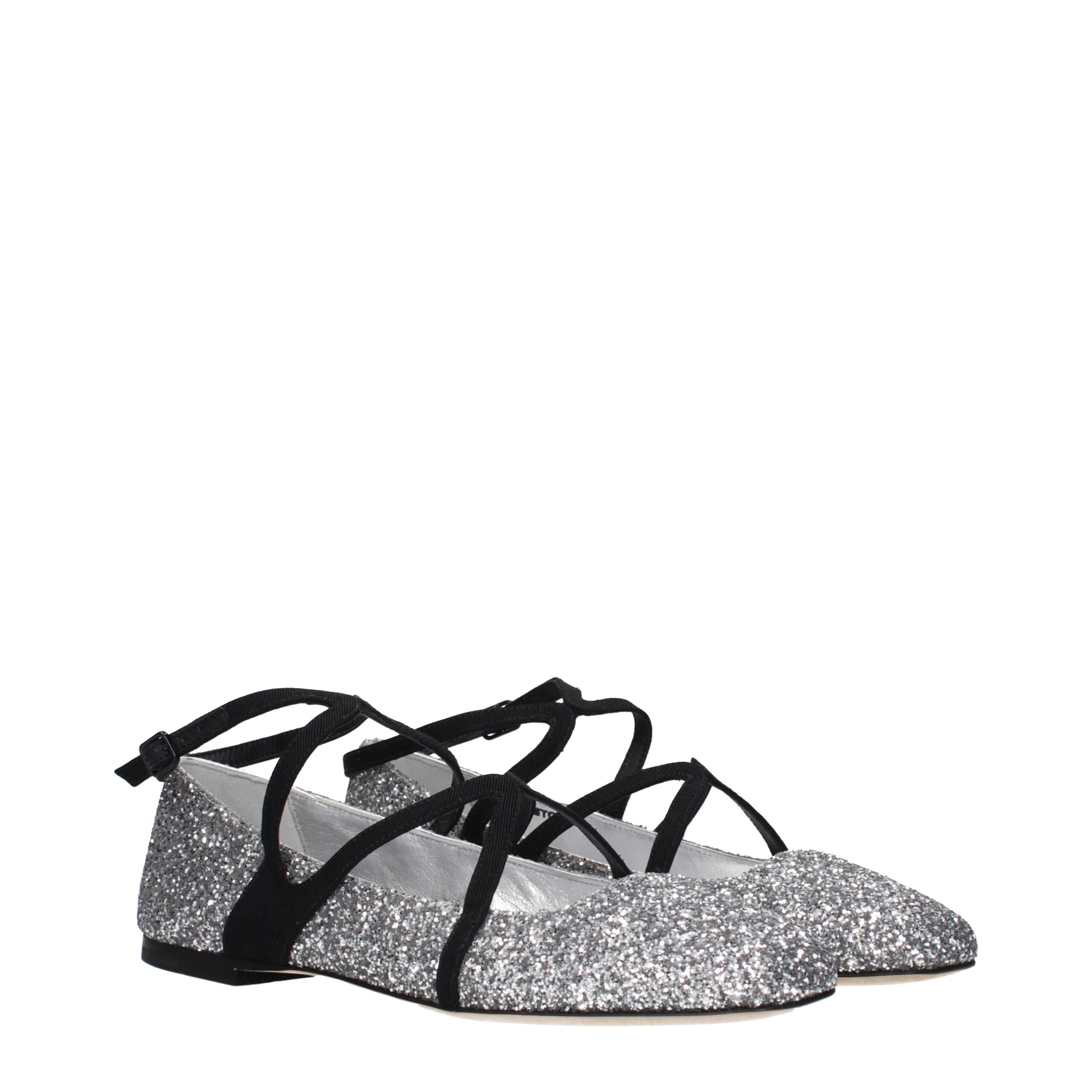 Jimmy Choo Gray Plastic Ballet Women's Flats