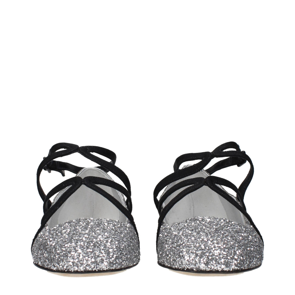 Jimmy Choo Gray Plastic Ballet Women's Flats