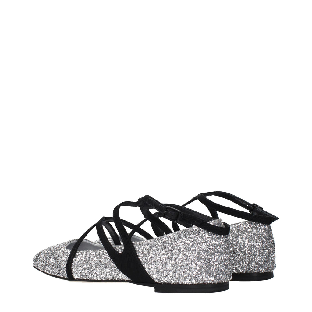 Jimmy Choo Gray Plastic Ballet Women's Flats