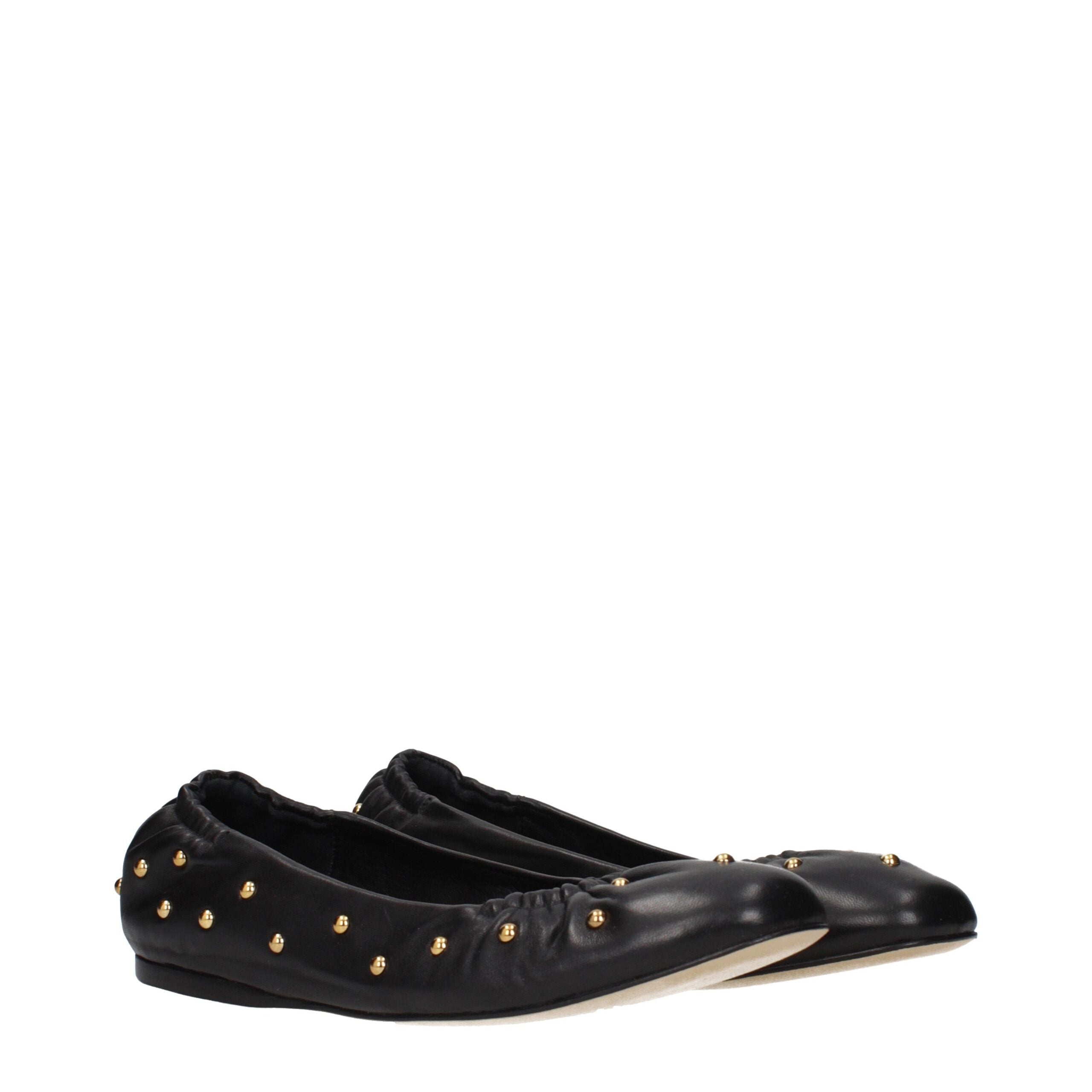 Chloé Black Leather Ballet Women's Flats